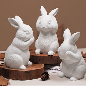 قالب سيليكون ثلاثي الأبعاد بتصميم أرنب للأعمال اليدوية، قالب شموع أرنب عيد الفصح، ديكور منزلي مصنوع يدويًا من الجبس والراتنج والأسمنت - Product Image 2