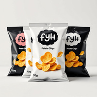 Emballage de tortillas de maïs à la banane en gros, emballage scellé à l'arrière, aliments gonflés, sachet de chips de pommes de terre, emballage de collation thermoscellé