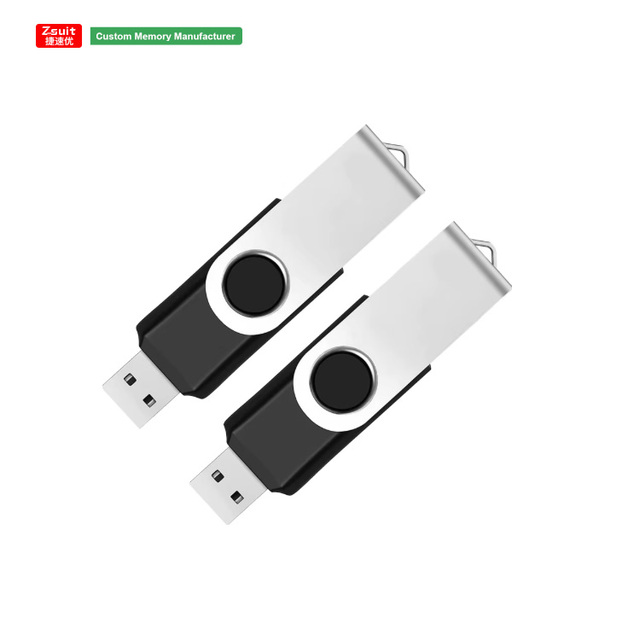 Hot Selling Custom logo Pen Drive Rotatable Memory Stick Metal USB Flash Drive Business Gift Clé USB 128MB-128GB USB Stick