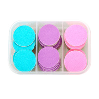 Ensemble de 60 tampons de polissage pour ongles colorés avec boîte à 3 compartiments et disque exfoliant pour cuticules