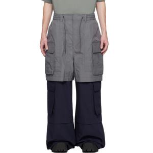 Pantalones Cargo Grises y Azul Marino de Moda al por Mayor con 4 Bolsillos, Pantalones Cargo Holgados para Hombre - Product Image 2