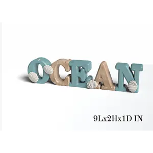 OCEAN Alphabet Desktop Figurines Home Decora Resin Crafts Modern Cute Sculpture