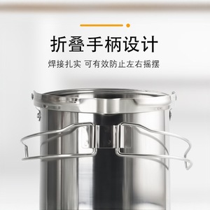 Ensemble bouilloire pliable en acier inoxydable 5 L, batterie de cuisine portable pour camping, comprenant marmite, bol et tasse à eau, avec système de suspension - Product Image 5