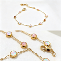 Bracelet en pierre naturelle incrusté de coquillages roses, minimaliste, plaqué or 18 carats, acier inoxydable, étanche, bijoux pour femmes