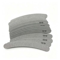 Lime à ongles zébrée double face personnalisée en forme de banane K, grain 100/180, durable, lavable, réutilisable, pour manucure professionnelle