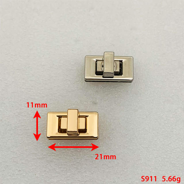 Custom Zinc Alloy Lock Twist & Push Lock Bag Twist Locks Square Lock Handbag Locks