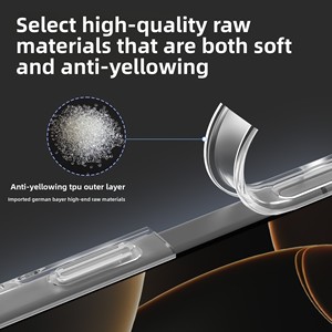 <span class=keywords><strong>Coque</strong></span> de téléphone magnétique <span class=keywords><strong>transparente</strong></span> pour 17 Pro Max avec design en relief, en acrylique anti-jaunissement - Product Image 4