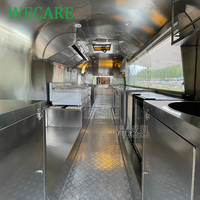 WECARE Café-restaurant mobile Bar à cocktails Remorque Camion à glaces Cuisine mobile Barbecue Hot Dog Pizza Nourriture Remorque entièrement équipée