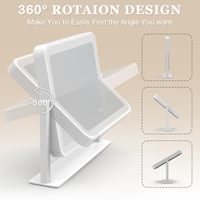 Miroir de maquillage LED intelligent à commande tactile et à intensité réglable 360° °   Miroir de maquillage rotatif Hollywood pour coiffeuse