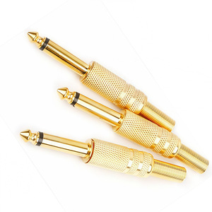 ปลั๊กเสียงโมโนขนาด 6.35 มม. ชุบนิกเกิล ตัวเชื่อมต่อโลหะแบบมีร่อง สำหรับใช้กับไมโครโฟน - Product Image 3