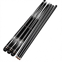 Tongkat Snooker 2-Piece Berkualitas Tinggi 1/2 Split Pool Punch Jump Cue Sambungan Baja Tahan Karat Shaft Serat Karbon Fiberglass Ringan