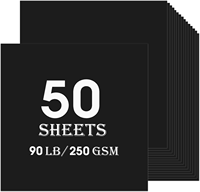 50 feuilles de carton noir A4, papier épais pour la fabrication de cartes et le scrapbooking, 250 g/m²
