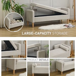 Fauteuil ottoman moderne en tissu capitonné, sans stress, pour salon, chambre à coucher, usage domestique, confortable, gris clair - Product Image 3