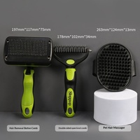 Kit de brosses portables pour chiens, chats et petits animaux – Ensemble de toilettage pour animaux de compagnie avec brosse lissante autonettoyante, outil de démêlage, peigne de bain et massage