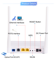 2.5Gbe 25Ge 2 puertos 1GE 1FE banda única azul ONT ONU 5DBI Ftth Gpon Epon modo dual ONT Xpon enrutador OEM 1GE 1FE 2.5Gbe 25Ge 2 5DBI