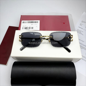 <span class=keywords><strong>Occhiali</strong></span> da Sole di Lusso Trendin per Donna, Protezione UV400, <span class=keywords><strong>Occhiali</strong></span> da Sole con Logo <span class=keywords><strong>Senza</strong></span> <span class=keywords><strong>Montatura</strong></span> e Taglio Diamantato per Uomo - Product Image 3