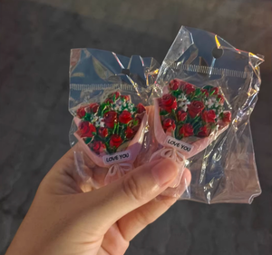 Aimants de réfrigérateur en résine premium, motif bouquet de fleurs 3D en relief, idéaux pour cadeaux, scrapbooking et faveurs de fête, vente en gros - Product Image 5