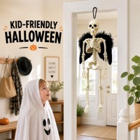 Mini-squelette d'Halloween SIPKLR 40 cm, décoration en plastique de corps humain artificiel, accessoires de scène pour maison hantée et fêtes