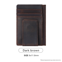 Dompet Pria Premium Slim dengan Kantong Depan, Kulit Asli Crazy Horse, Anti Magnetik, Banyak Slot Kartu, Tempat Kartu