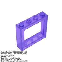 Gobricks Briques en vrac Briques de construction en vrac GDS-2038 Vente en gros Blocs de construction LDD 4033 Fenêtre 1x4x3 Pièces de train Brique de construction