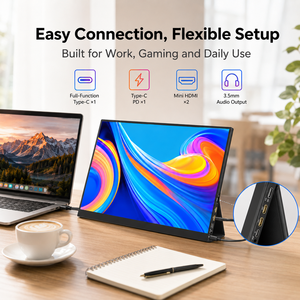 Écran <span class=keywords><strong>portable</strong></span> USB-C 16 pouces 2,5K, extension d'écran pour <span class=keywords><strong>ordinateur</strong></span> <span class=keywords><strong>portable</strong></span>, double mini HDMI, moniteur léger 0,7 kg - Product Image 4