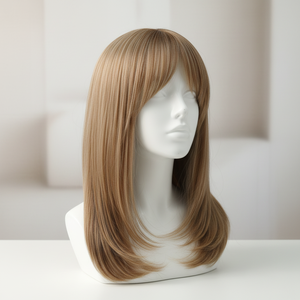 Parrucca Lunga con Cappuccio Intero in Pizzo Francese Trasparente, Lati in Polietilene, Base Posteriore, Capelli Europei, Densità 130%, Senza Colla, con Riflessi Naturali Veri - Product Image 3