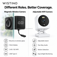 Kit de sécurité Wi-Fi Wistino Tuya avec moniteur bébé filaire, détection de mouvement IA, audio bidirectionnel, système de sécurité Wi-Fi 5G