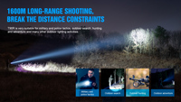 Lampe torche TrustFire T90R à longue portée de 1,6 km, lampe torche en aluminium robuste, haute puissance 4800 lumens, lampe de poche pour la chasse