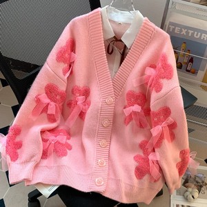 Mignon ours nœud col en v <span class=keywords><strong>pull</strong></span> femmes automne et <span class=keywords><strong>hiver</strong></span> lâche paresseux Cardigan tricot <span class=keywords><strong>manteau</strong></span> Style haut femmes dessin animé <span class=keywords><strong>pull</strong></span> - Product Image 6