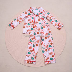 بيجامة للأولاد من يي ينغ، طقم بيجامة من الحرير الحليبي، ملابس نوم فائقة النعومة بياقة مسننة لعيد الميلاد، ملابس نوم بأكمام طويلة للأطفال والصغار - Product Image 3