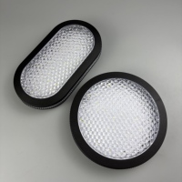 Plafonnier LED rond étanche 6000K lumière du jour, base en ABS, lampe de surface étanche en plastique pour salle de bain