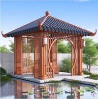 Arco de Jardín y Pérgola Prefabricados, Gazebo de Aluminio con Forma de Puente para Decoración de Paisajes Exteriores