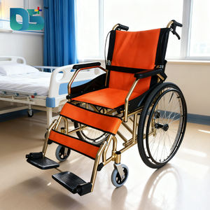 アルミ合金フレームPUタイヤシートメッシュ調整可能ペダル折りたたみ背もたれナースブレーキ手動車椅子 - Product Image 4