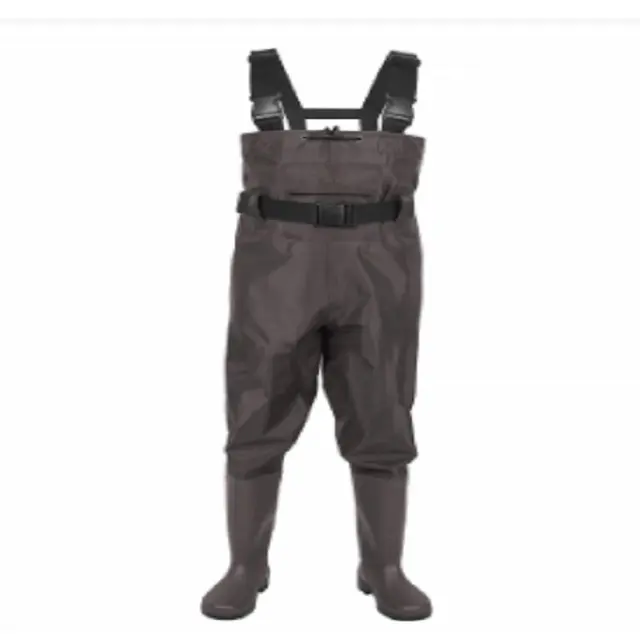 Wader poitrine étanche en nylon /PVC pour enfants, avec bottes pour pêche et la chasse, pour les tout-petits et les enfants, garçons et filles