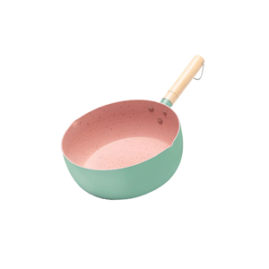 Pot à lait à poignée en bois de 22cm de conception populaire casserole à sauce antiadhésive en aluminium de grande capacité avec couvercle en verre - Product Image 5