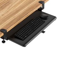 Plateau de clavier ergonomique à fixer sous le bureau, tiroir coulissant pour clavier avec 4 niveaux de hauteur réglables