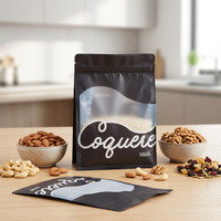 Sacs d'emballage personnalisés en PET/PE pour snacks et aliments pour animaux de compagnie, avec fenêtre transparente, qualité alimentaire, fond carré, refermables, vente en gros