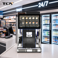 Machine à café commerciale TCN OEM, du grain à la tasse, compacte, de table, avec moulin intégré et mousseur à lait, pour bureau et entreprise