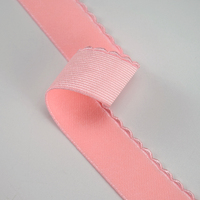 Bande élastique personnalisable de 20 mm en satin brillant à bord picoté, bande élastique pour soutien-gorge, sangle élastique antidérapante pour lingerie