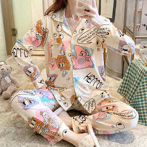 Pijamas de algodón y seda de leche para <span class=keywords><strong>mujer</strong></span>, <span class=keywords><strong>ropa</strong></span> de dormir de talla grande MM - Product Image 6