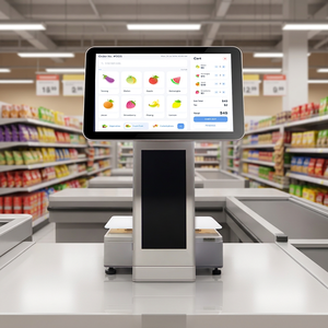 Balance de pesage POS à double écran tactile, caméra IA, compatible Android/Windows, garantie 1 an pour supermarchés et commerces de détail de produits frais - Product Image 1
