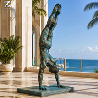 Sculpture d'acrobate en bronze, artisanat métallique, figurine d'acrobate durable faite à la main, art pour la décoration intérieure des hôtels, des villas et des couloirs