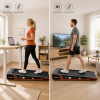 Tapis de marche sous le bureau, tapis de marche électrique pour la maison et le bureau, 1-6 km/h, télécommande, absorption des chocs