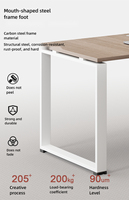 Poste de travail commercial modulaire en bois massif moderne - Bureau de direction ergonomique à hauteur réglable avec tiroirs de rangement et gestion des câbles