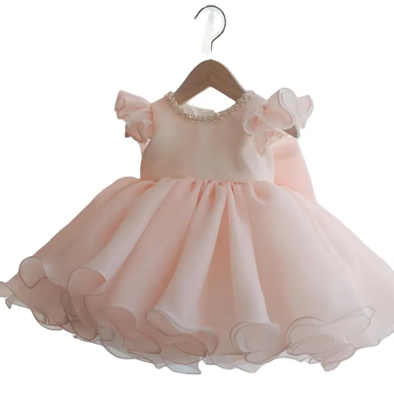 2023 nouveauté robe de mariée pour enfants rose manches bouffantes filles robe petite fleur fille robe de princesse