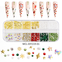 Cristal dos plat ongles strass diamant gemme 3D paillettes Nail Art décoration 12 grille/boîte ensemble de AB 10 plastique 33g 900 pièces/boîte
