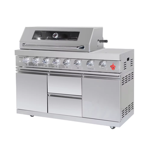 شواية باربكيو مع موقد جانبي وخزانة، مطبخ خارجي حديث متكامل، شوايات من الفولاذ المقاوم للصدأ مع خزائن - Product Image 1