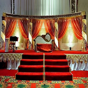 Scénique — ensemble de scène en cristal doré de nikha, réception de mariage indien, pièces en Fiber - Product Image 1