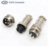 Câble électrique automobile circulaire M12 connecteur 4 broches adaptateur en alliage de Zinc mâle à femelle nickelage GX12 thermo plastique