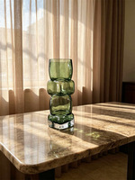 Vase en verre vintage soufflé à la main, luxe léger, sensation haut de gamme, dégradé artistique, décoration florale hydroponique de niche